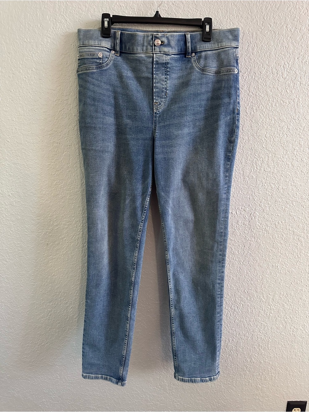 SPANX XL Tall High Rise Shaping Skinny Jeans Light Wash Stretch‎ Denim